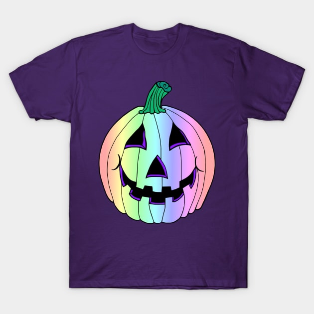 Rainbow Pastel Jack-O-Lantern T-Shirt by Art by Deborah Camp